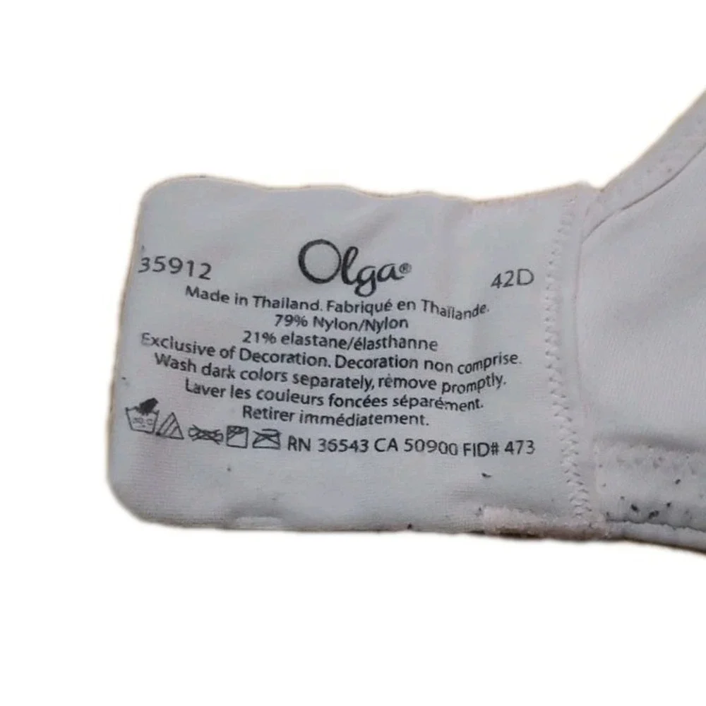 Olga Bra 42D Underwire Pink  Soft Unlined Cup Adjustable Strap 35912 - Picture 7 of 7